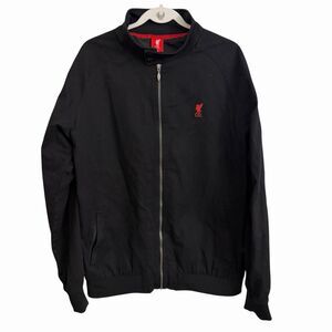 Liverpool FC Black Harrington Jacket Mens XL Black Full Zip Soccer Outdoor